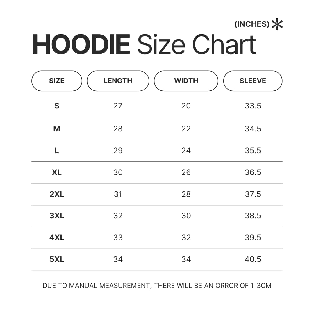 Hoodie Size Chart - Elden Ring Store