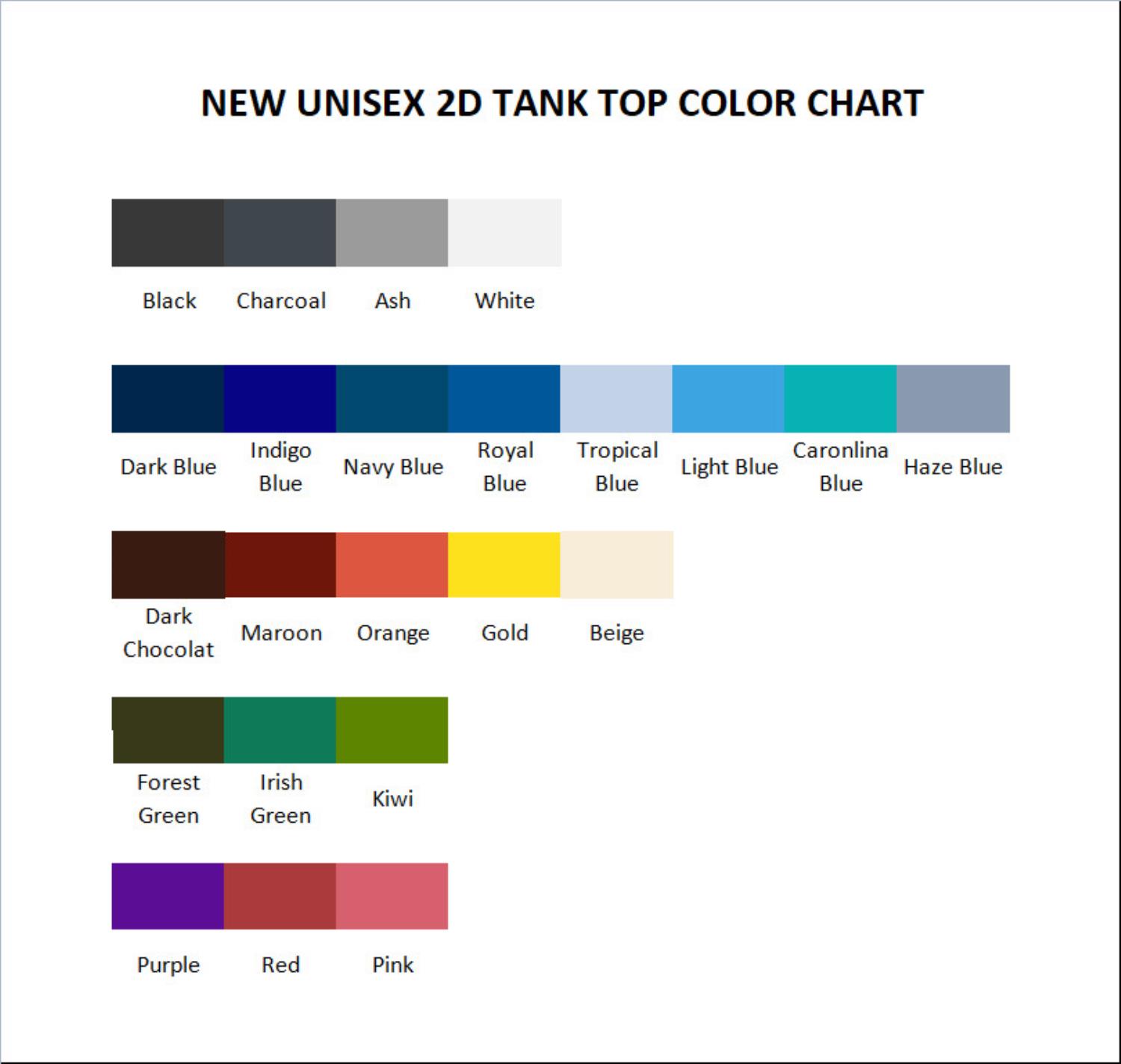 tank top color chart - Elden Ring Store