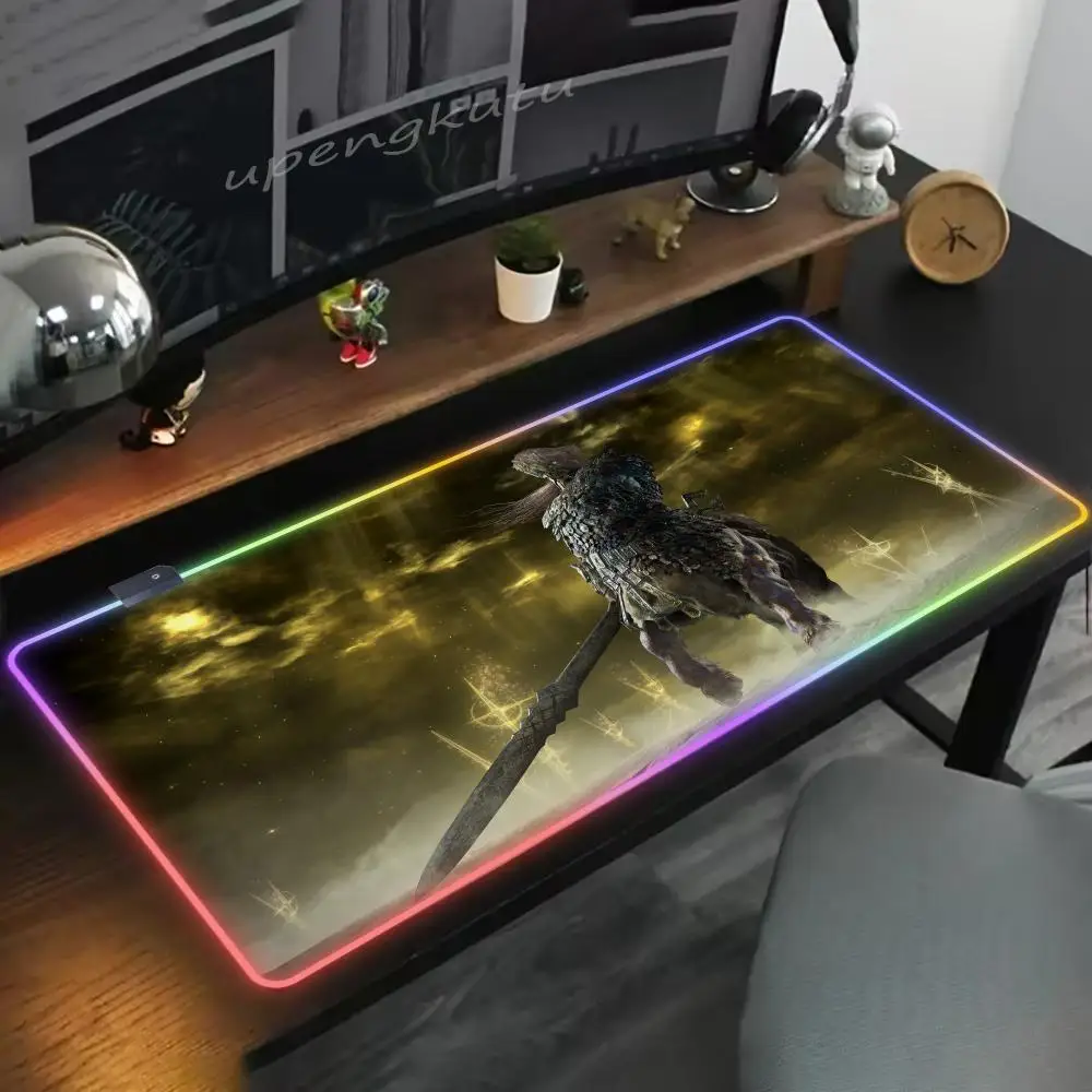 Maliketh the Black Blade Golden Flame RGB Mouse Pad