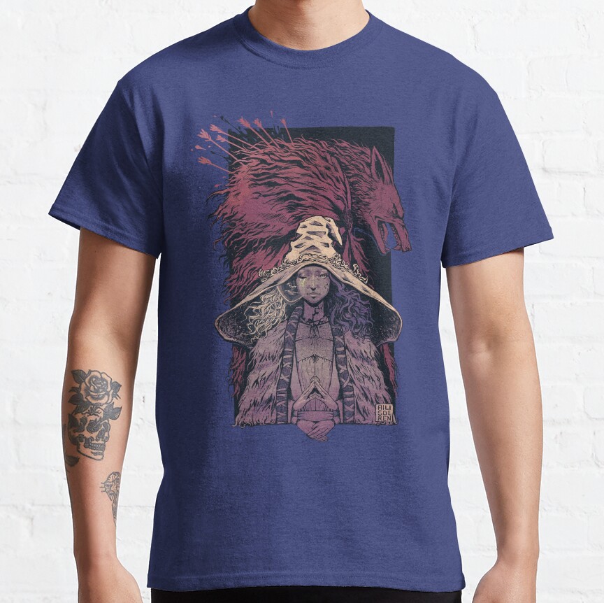 Ranni And The Baleful Shadow Desaturated T-Shirt - Image 8