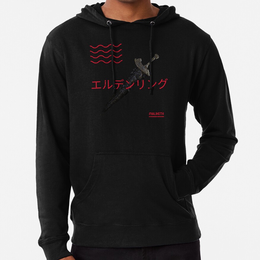 Maliketh The Black Blade In Japanese Style Hoodie - Image 2