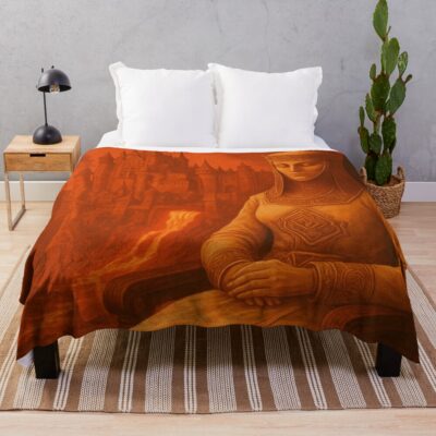 Elden Ring Travel Poster Volcano Manor Mount Gelmir Tanith Throw Blanket