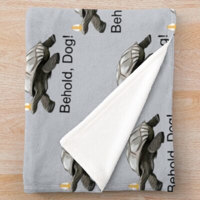 Alternative view of Behold Dog Elden Ring Throw Blanket