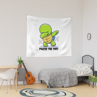 Elden Ring Dog Funny Fan Art Tapestry